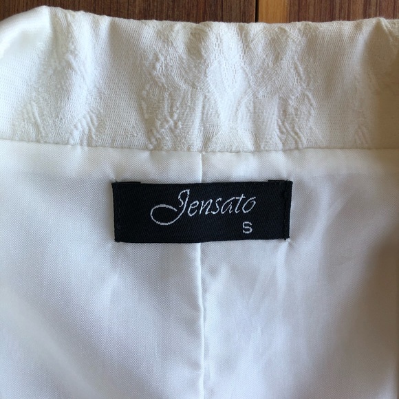 Jensato White & Off White Blazer Jacket - Picture 5 of 12